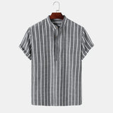 Elegant Striped Short-Sleeve Shirt