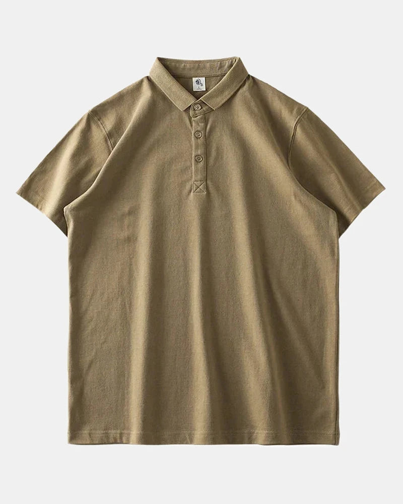 Men's Cotton Polo Shirt in Khaki