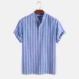Elegant Striped Short-Sleeve Shirt