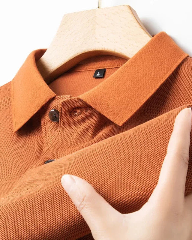 Men's Cotton Polo Shirt, Casual in Orange