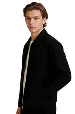 Lightweight Twill Jacket for Men – Black – Regular Fit