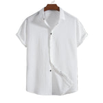 Short-Sleeve Shirt in Cotton and Linen