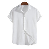Short-Sleeve Shirt in Cotton and Linen