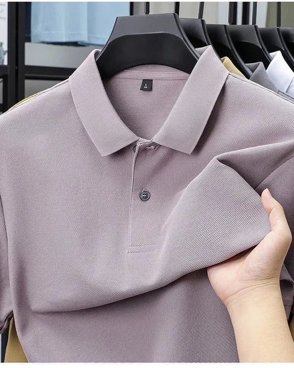 Men's Cotton Polo Shirt, Casual in Light Purple