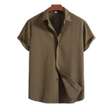 Short-Sleeve Shirt in Cotton and Linen