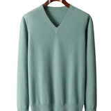 Wool Sweater with V-Neckline