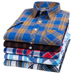 Cotton Checkered Shirt with Short Sleeves