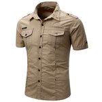 Cotton Cargo Shirt with Short Sleeves