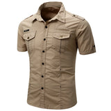 Cotton Cargo Shirt with Short Sleeves