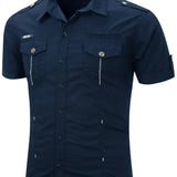 Cotton Cargo Shirt with Short Sleeves