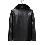 Leather jacket with fleece