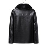 Leather jacket with fleece