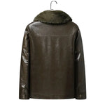 Leather jacket with fleece