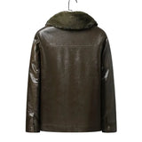 Leather jacket with fleece