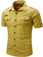 Cotton Cargo Shirt with Short Sleeves