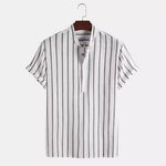 Elegant Striped Short-Sleeve Shirt