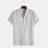 Elegant Striped Short-Sleeve Shirt