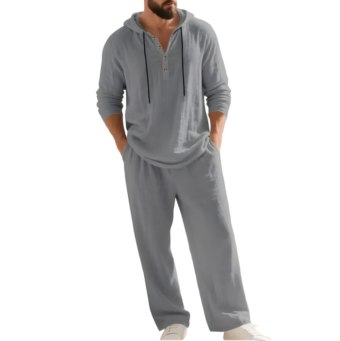 Zalecta Men's Linen Set, Loungewear
