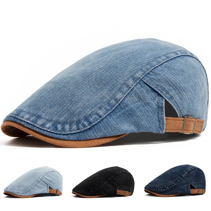 Cazel Men's Denim Cap, Flat Comfort