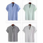 Elegant Striped Short-Sleeve Shirt