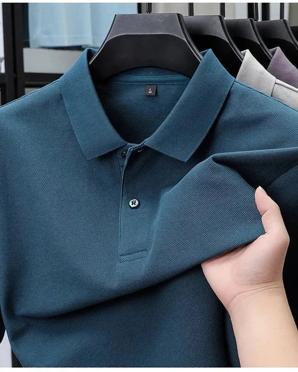 Men's Cotton Polo Shirt, Casual in Light Blue