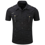 Cotton Cargo Shirt with Short Sleeves