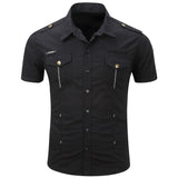 Cotton Cargo Shirt with Short Sleeves