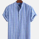Elegant Striped Short-Sleeve Shirt