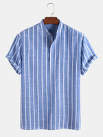 Elegant Striped Short-Sleeve Shirt