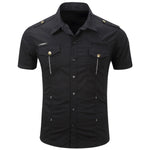 Cotton Cargo Shirt with Short Sleeves