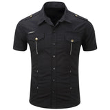 Cotton Cargo Shirt with Short Sleeves