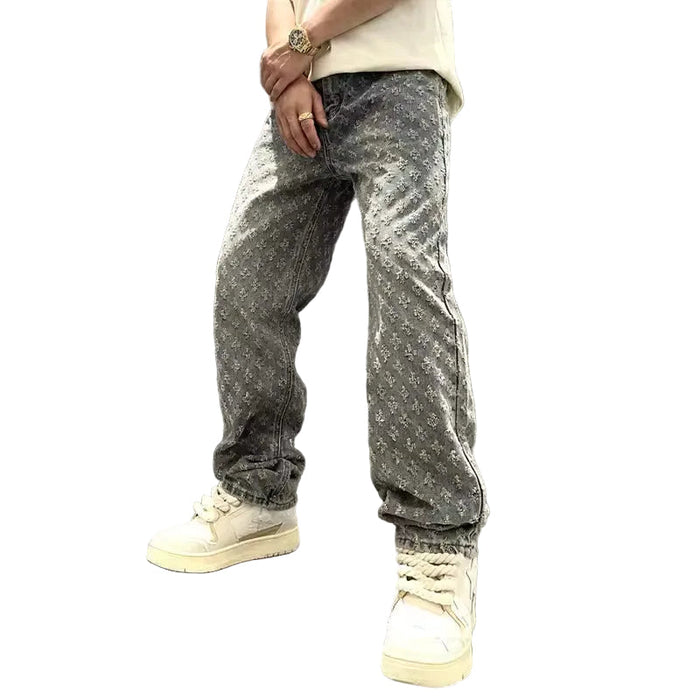 Jacquard Denim Jeans