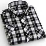 Cotton Checkered Shirt with Short Sleeves