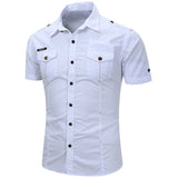 Cotton Cargo Shirt with Short Sleeves