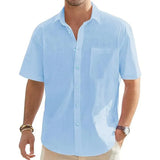 Short Sleeve Shirt in Cotton and Linen