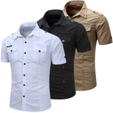 Cotton Cargo Shirt with Short Sleeves