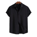 Short-Sleeve Shirt in Cotton and Linen