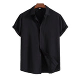 Short-Sleeve Shirt in Cotton and Linen