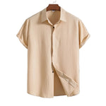 Short-Sleeve Shirt in Cotton and Linen