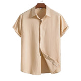Short-Sleeve Shirt in Cotton and Linen