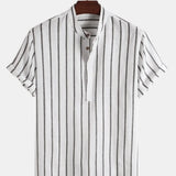 Elegant Striped Short-Sleeve Shirt