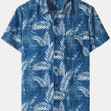 Hawaiian Casual Short-Sleeve Pockets Shirts, Tropical Print