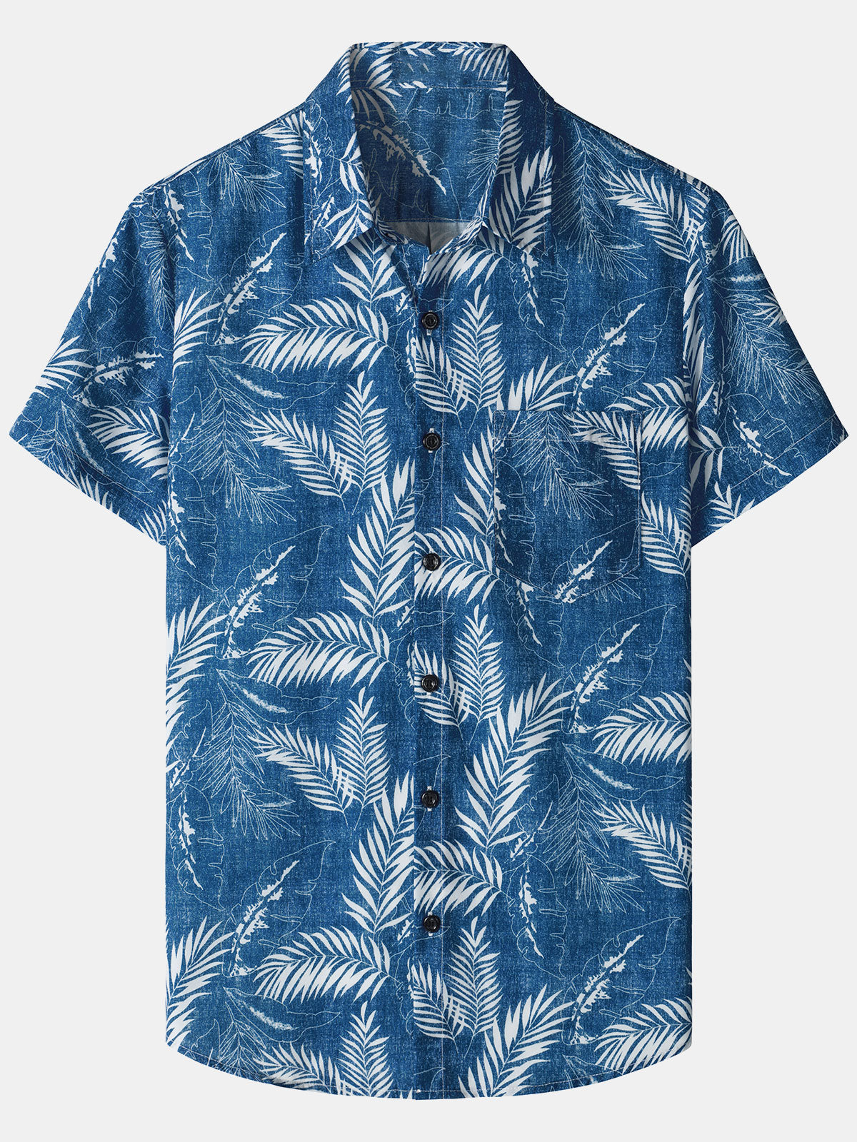 Hawaiian Casual Short-Sleeve Pockets Shirts, Tropical Print