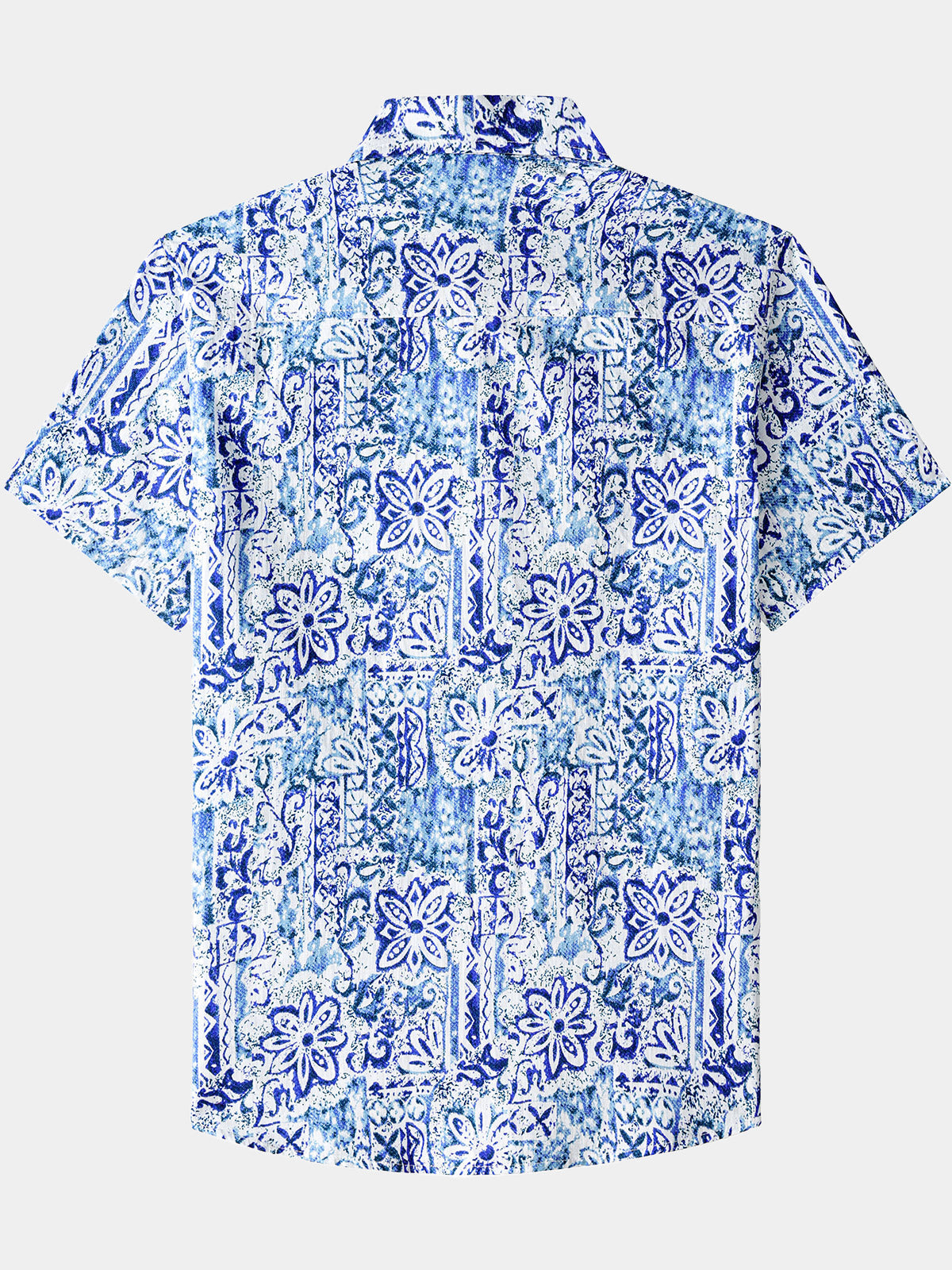 Hawaiian Geometric Floral Print Summer Shirt