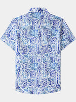 Hawaiian Geometric Floral Print Summer Shirt