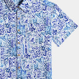 Hawaiian Geometric Floral Print Summer Shirt