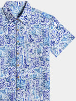 Hawaiian Geometric Floral Print Summer Shirt