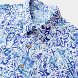 Hawaiian Geometric Floral Print Summer Shirt