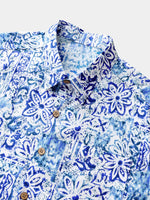 Hawaiian Geometric Floral Print Summer Shirt