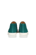 Men's Suede Loafers – Slip-On Chukka Style, Flat Sole – Blue-Green